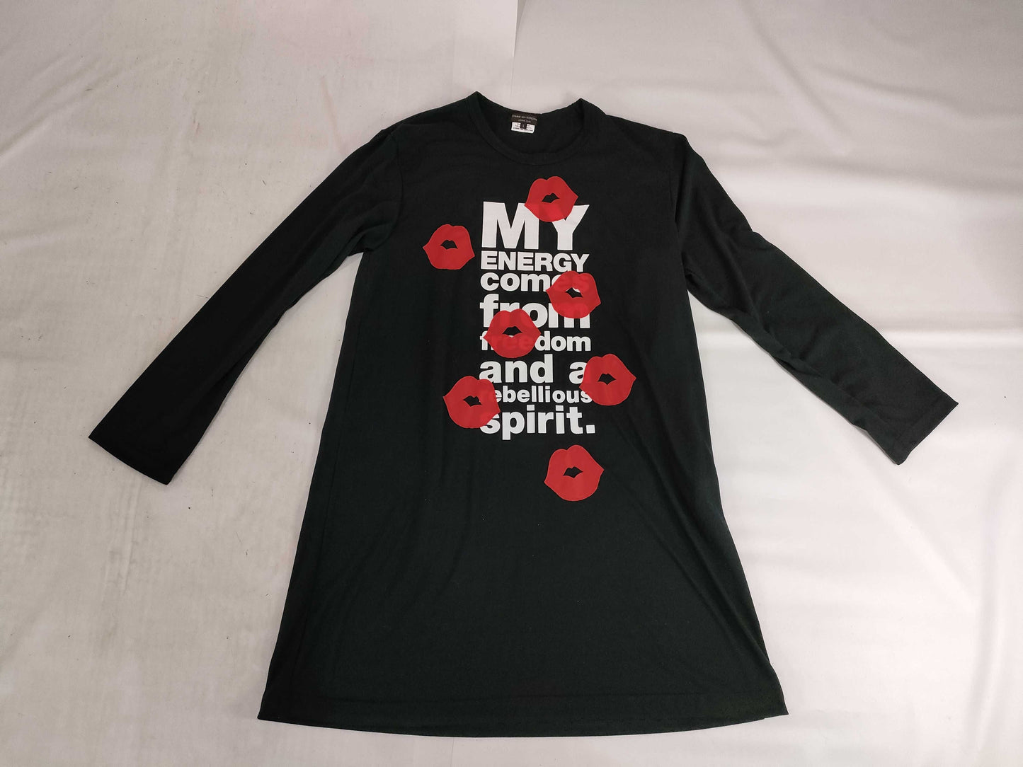 COMME des GARÇONS Homme Plus Men's AD2023 24SS Lip Long Sleeve T-Shirt PM-T013 Black/Red Dress