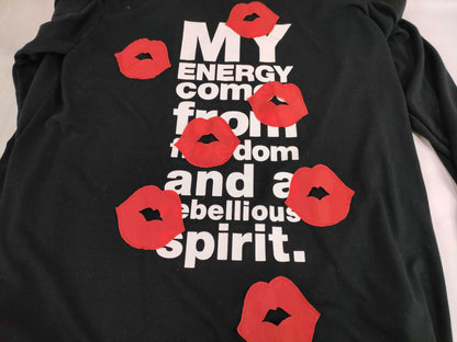 COMME des GARÇONS Homme Plus Men's AD2023 24SS Lip Long Sleeve T-Shirt PM-T013 Black/Red Dress