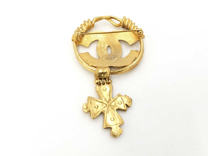 CHANEL 94P Coco Mark Gold Brooch