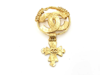 CHANEL 94P Coco Mark Gold Brooch