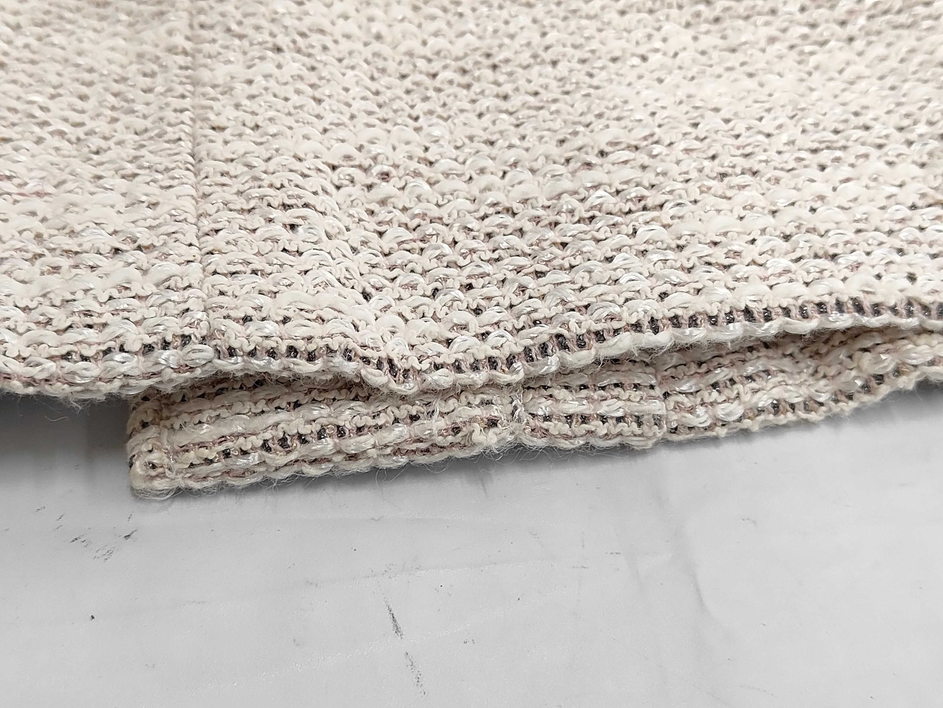 CHANEL 02P Rayon x Cotton x Silk Tweed Jacket P19312 Ivory Size 38 Jacket