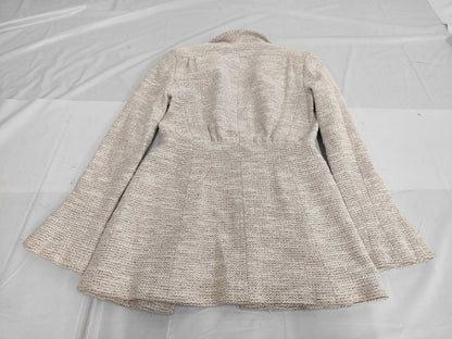 CHANEL 02P Rayon x Cotton x Silk Tweed Jacket P19312 Ivory Size 38 Jacket