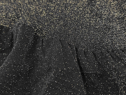 GUCCI Glitter Switch Knit Dress 167843 Gold Black Dress