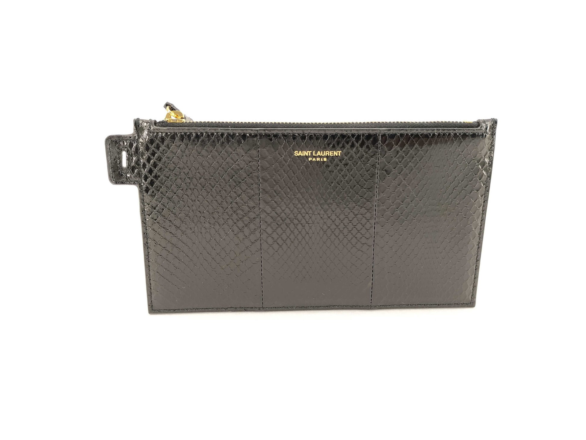 SAINT LAURENT Python Logo Pouch 669907 Black Pouch