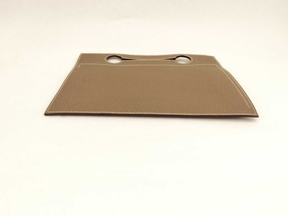 HERMES U-stamped Togo Bag Pocket Pouch Etoupe Pouch