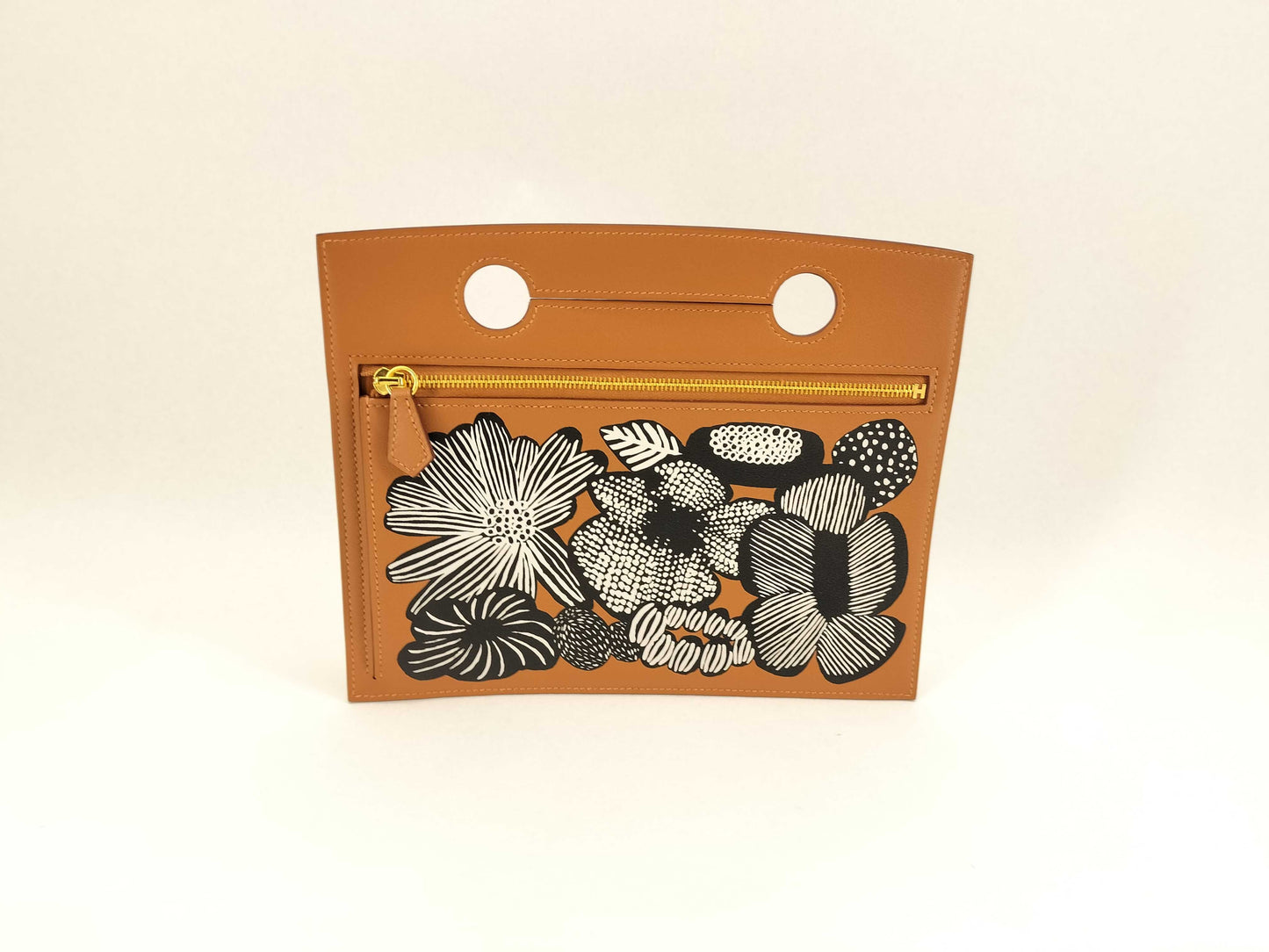 HERMES B Stamped Swift Bag Pocket Pouch Gold Pouch