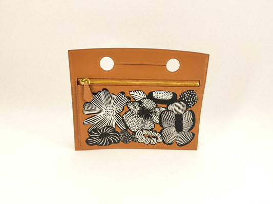 HERMES B Stamped Swift Bag Pocket Pouch Gold Pouch