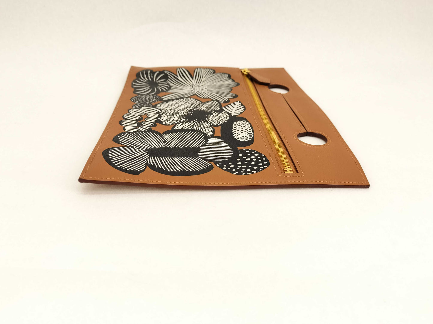 HERMES B Stamped Swift Bag Pocket Pouch Gold Pouch