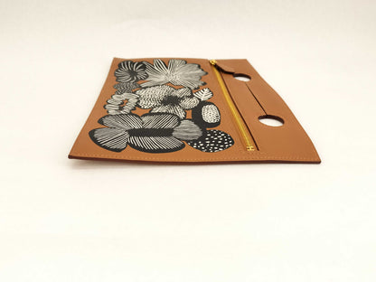 HERMES B Stamped Swift Bag Pocket Pouch Gold Pouch