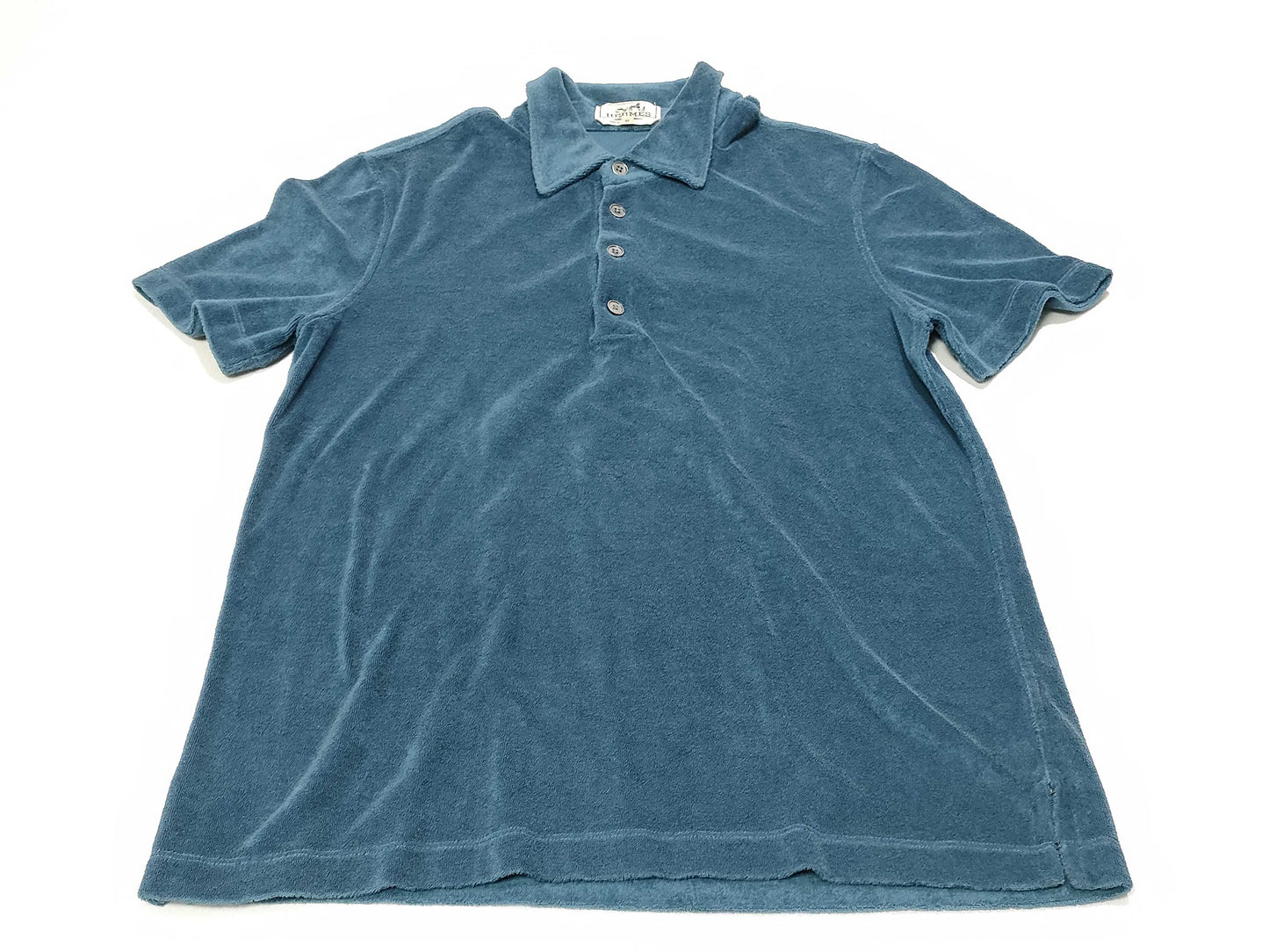 HERMES Short Sleeve Pile Top Pile Polo Shirt Tops