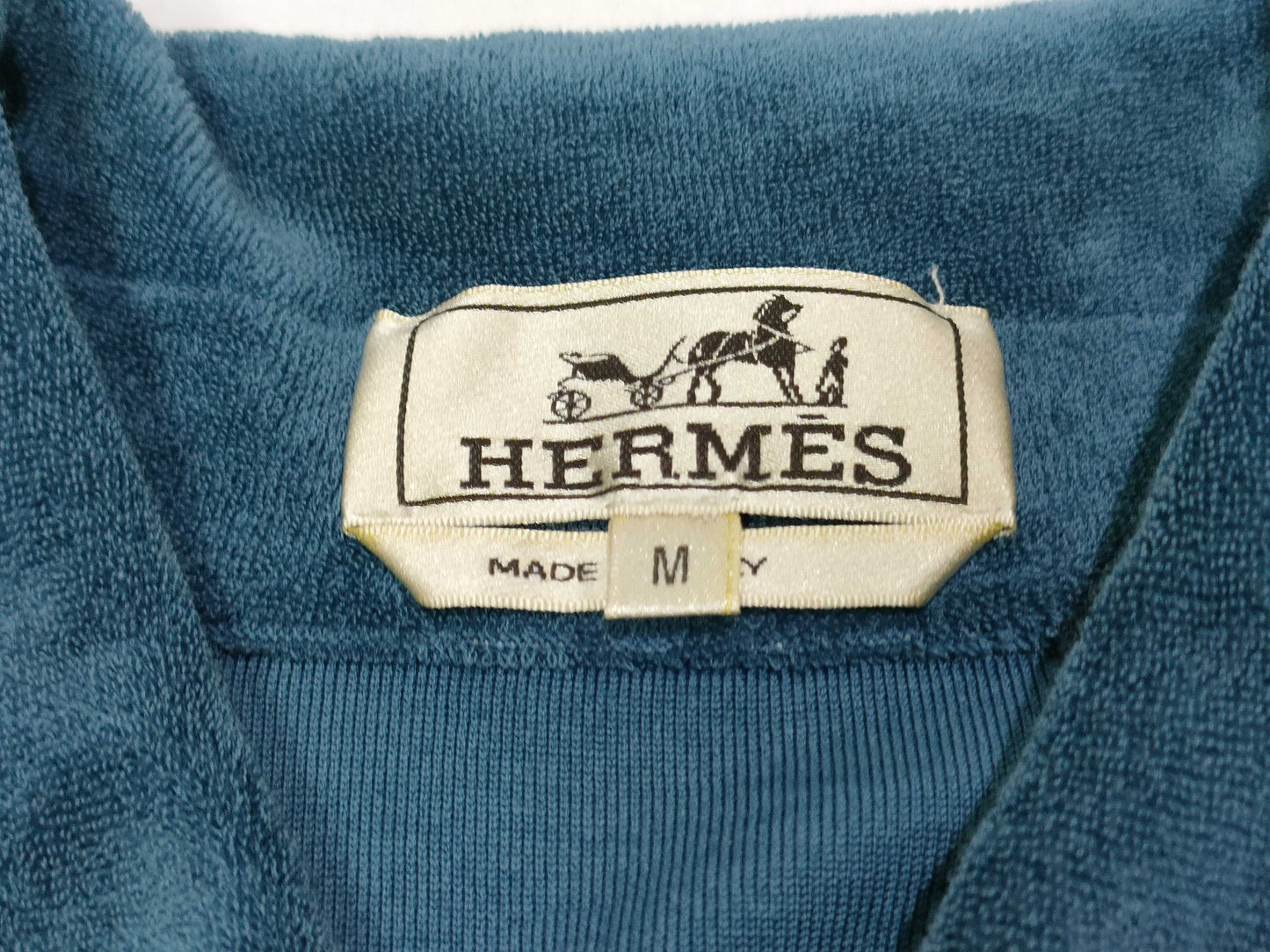 HERMES Short Sleeve Pile Top Pile Polo Shirt Tops