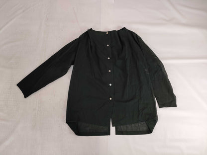 ISSEY MIYAKE Shirt Jacket with Brush Tag and Modified Collar, Black