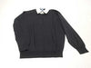 PRADA 24 Silk and Cotton Knit Polo Shirt with Detachable Collar, DNA02S, Black and White, Size 46, Tops