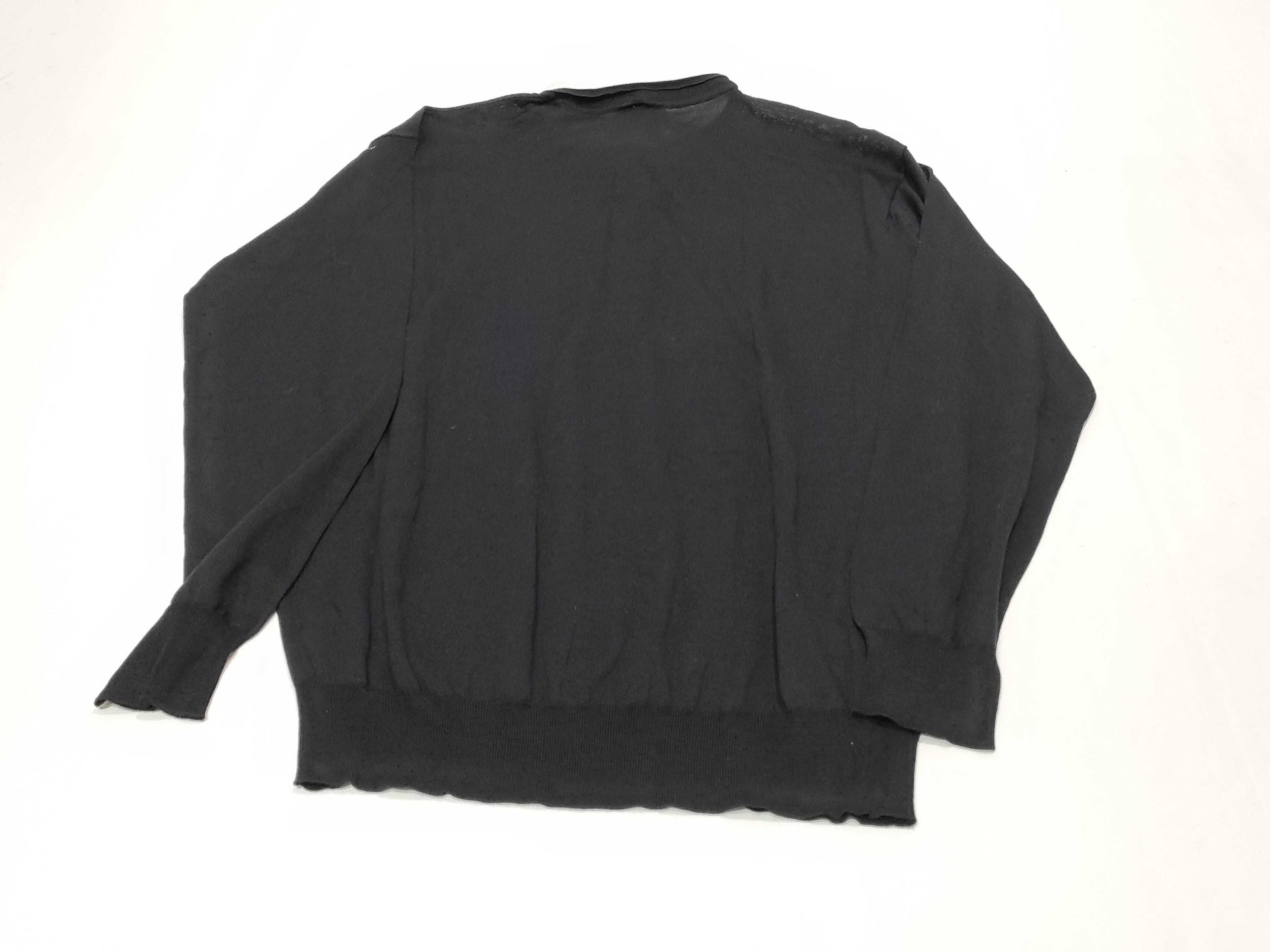 PRADA 24 Silk and Cotton Knit Polo Shirt with Detachable Collar, DNA02S, Black and White, Size 46, Tops