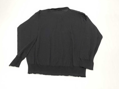 PRADA 24 Silk and Cotton Knit Polo Shirt with Detachable Collar, DNA02S, Black and White, Size 46, Tops