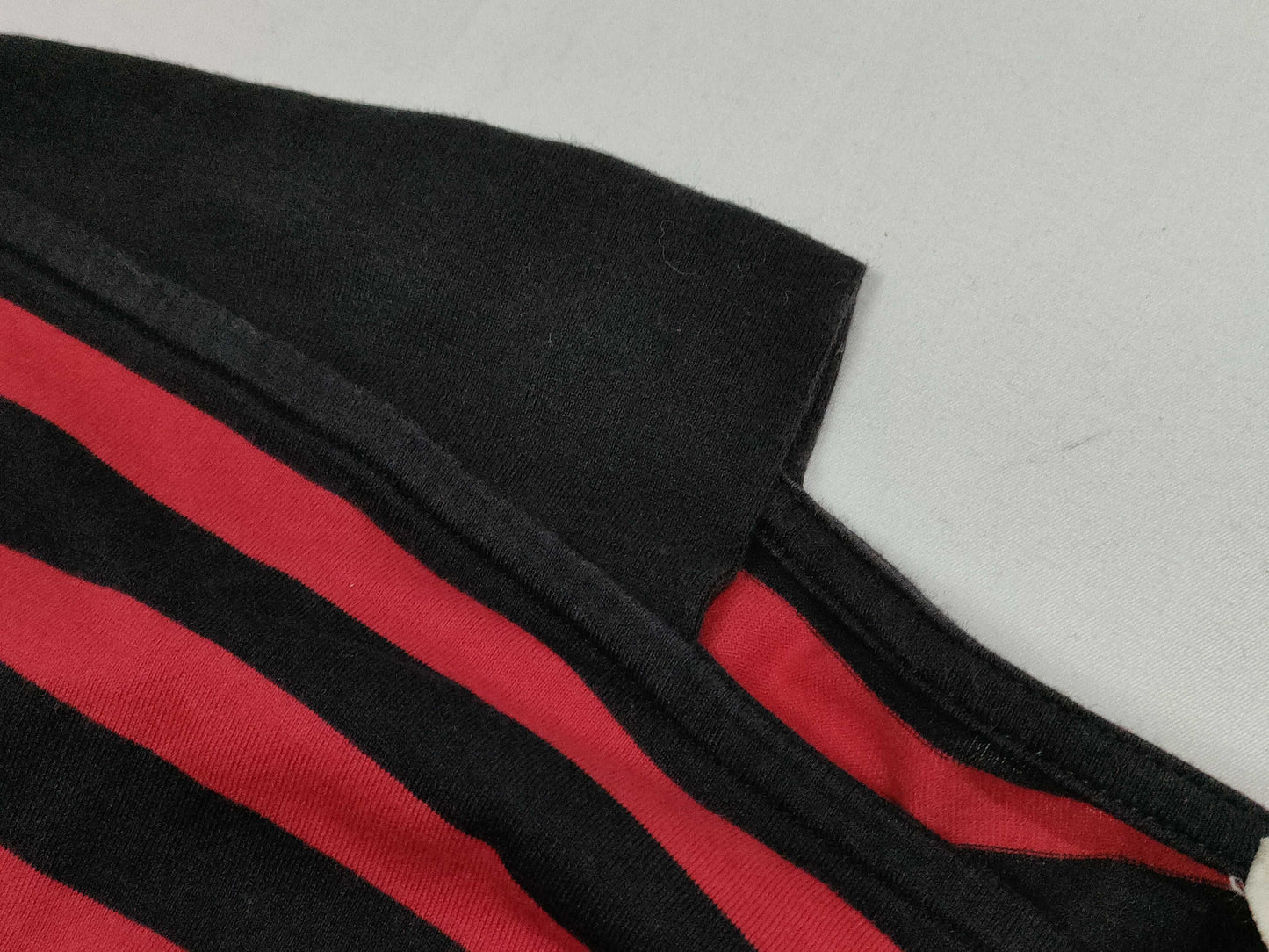 CELINE Striped Cotton T-Shirt, Black x Red