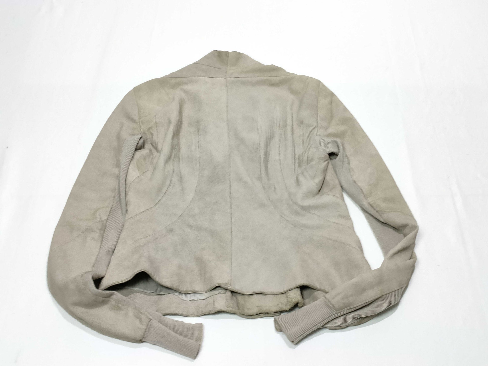 Rick Owens Lambskin Rider's Jacket, Beige, Size 42 