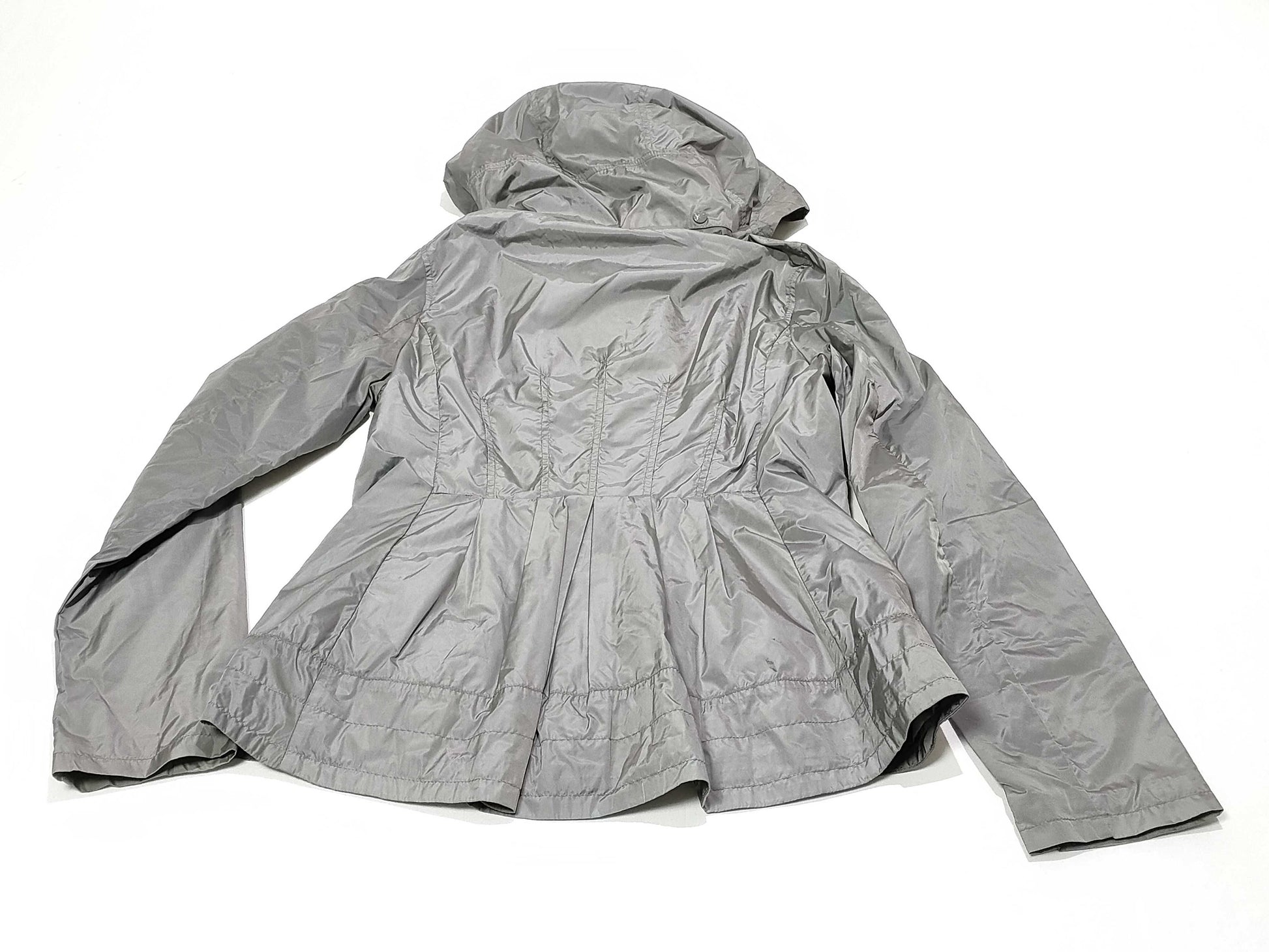 MONCLER AYROLLE Kids' Nylon Hooded Zip-Up Jacket, Gray, Size 14+, Size 164cm