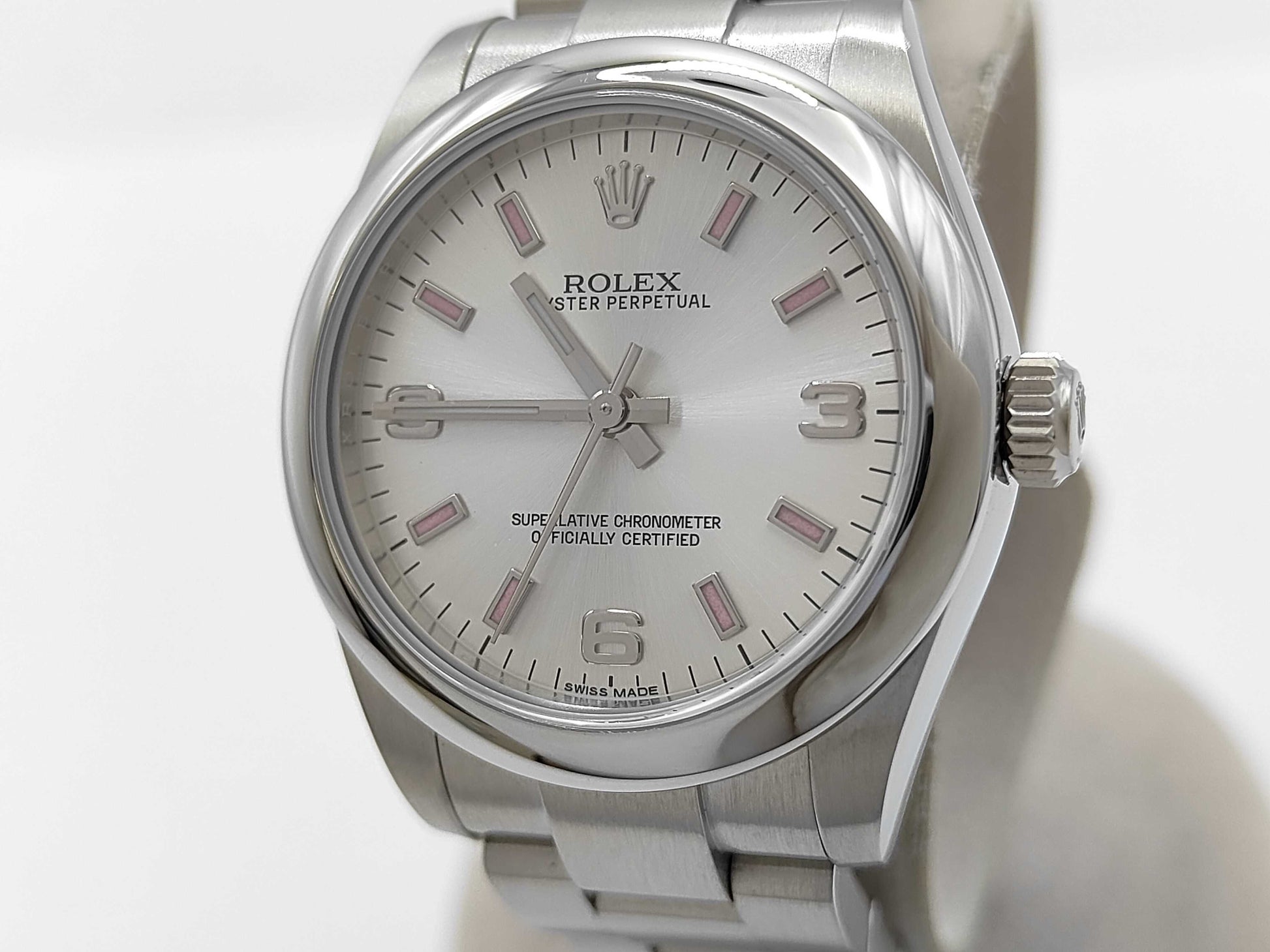 ROLEX 177200 QT278578 Silver Dial Oyster Bracelet Women's Watch