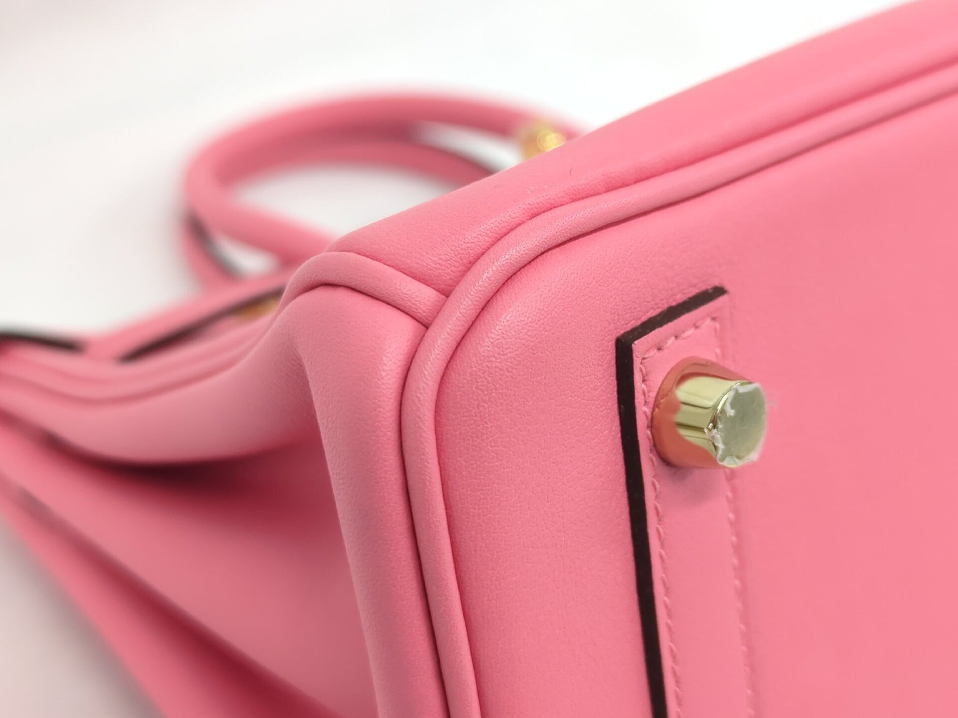 HERMES Birkin 25 Swift Rose Azalee Handbag with GD Hardware and A Stamp