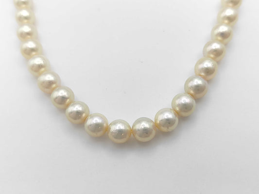 Pearl diameter approximately 7.6-7.8mm, Sterling Silver / Pearl diameter approximately 9.2mm, 18K Gold , 39.7g Necklace 