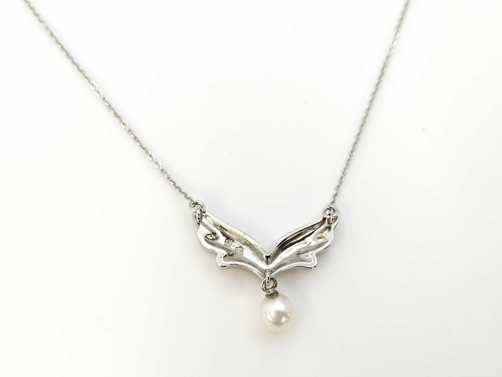 TASAKI Semi-Round Pearl Necklace, Approx. 5.6mm Diameter, Sterling Silver, 5.5g 