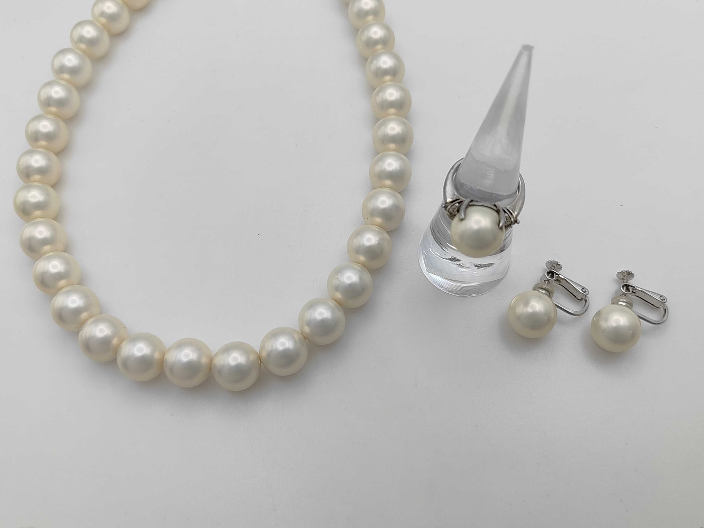 Faux Pearl 3-Piece Set, 106.6g, SV/Pt100, Other Accessories 