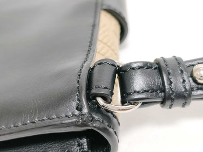 FENDI Zucca Flat Baguette Medium Shoulder Bag in Black