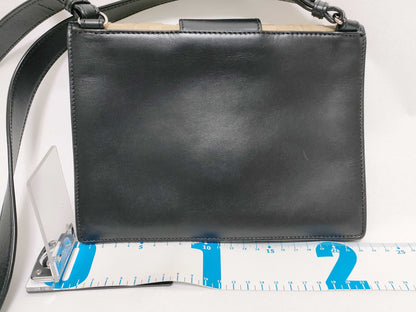 FENDI Zucca Flat Baguette Medium Shoulder Bag in Black