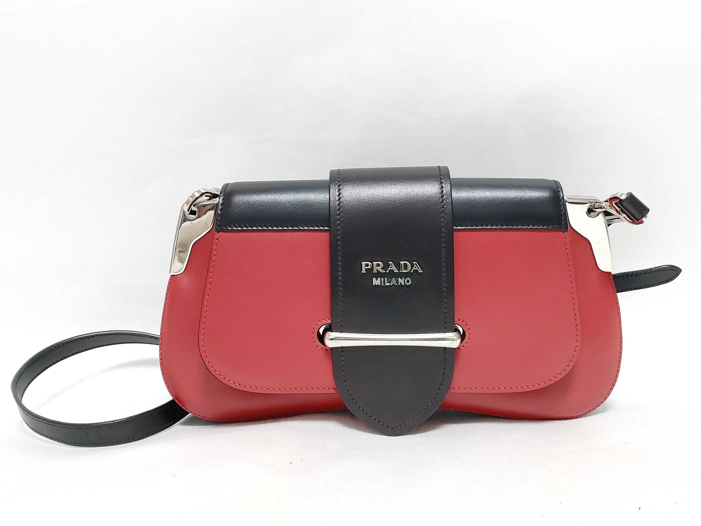 PRADA Prada Sydney 2-way Shoulder Bag in Red and Black