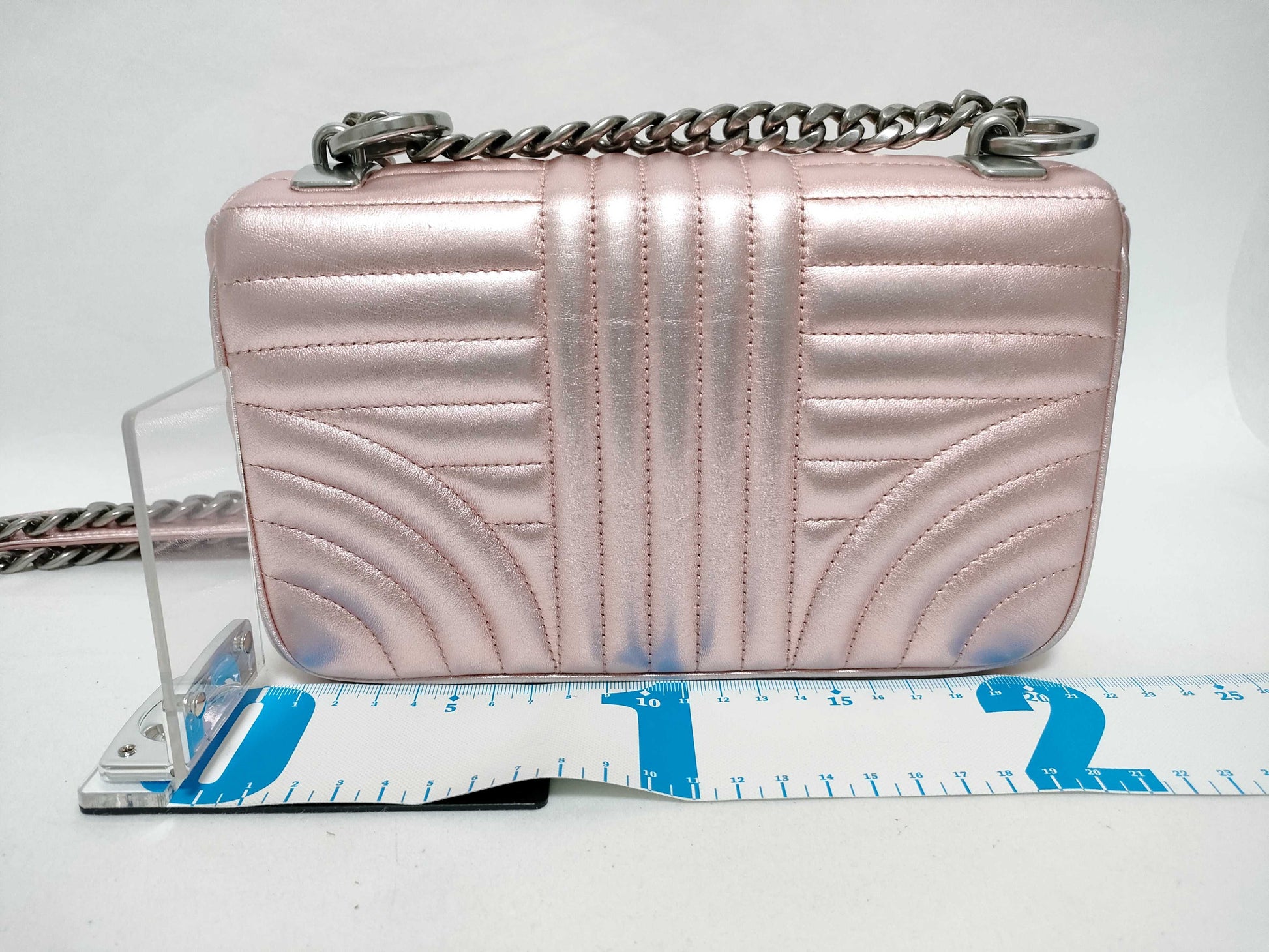 PRADA Prada Diagram Chain Shoulder Bag in Metallic Color