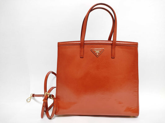 PRADA Prada Triangle Plate Enamel Saffiano 2-Way Handbag