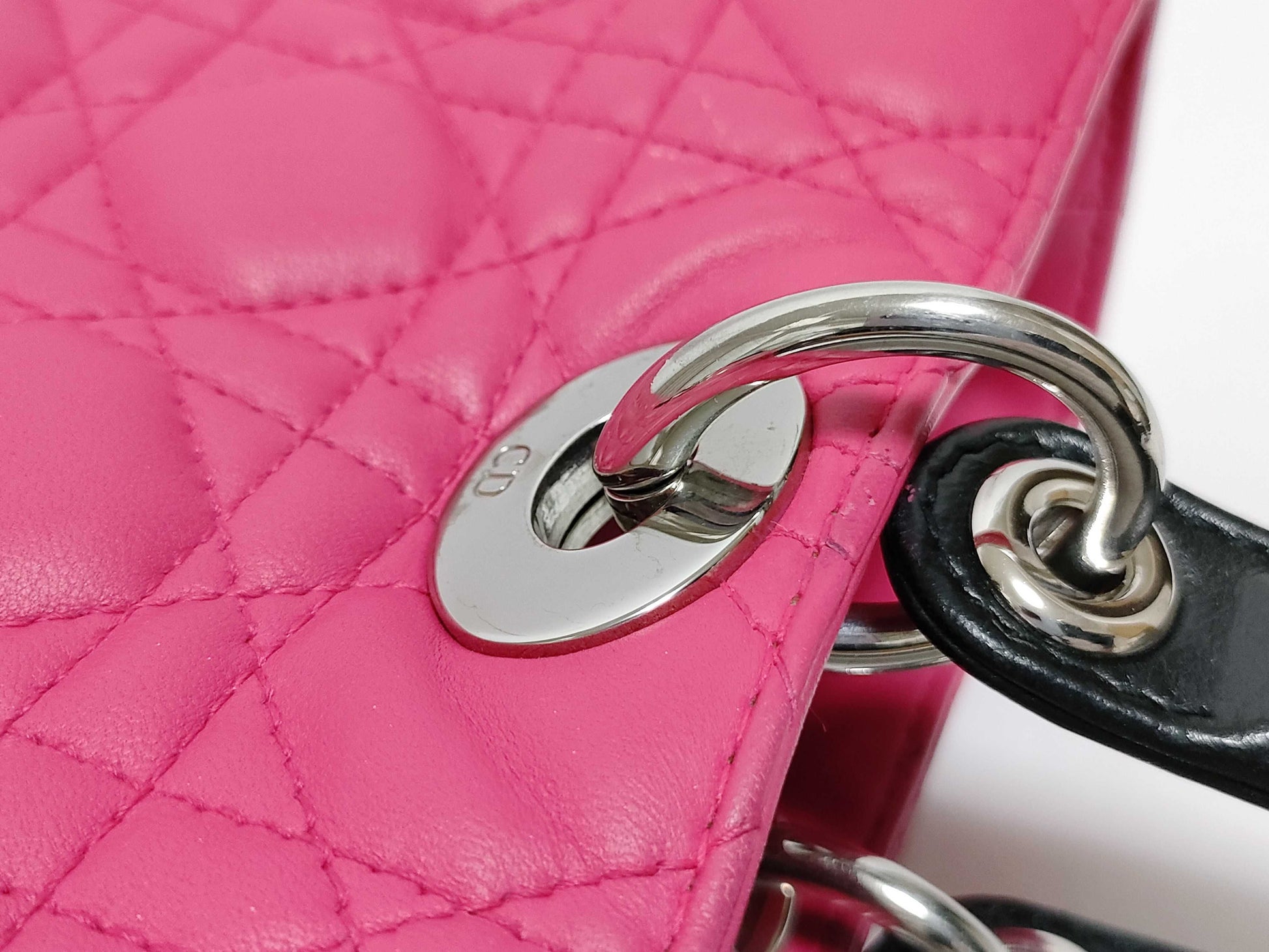 Dior Lady Dior Large Lamb Handbag Pink Two-Tone Handbag