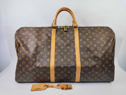 LOUIS VUITTON Monogram Keepall 60 M41422 MI0070 Poignier Name Tag Boston Bag