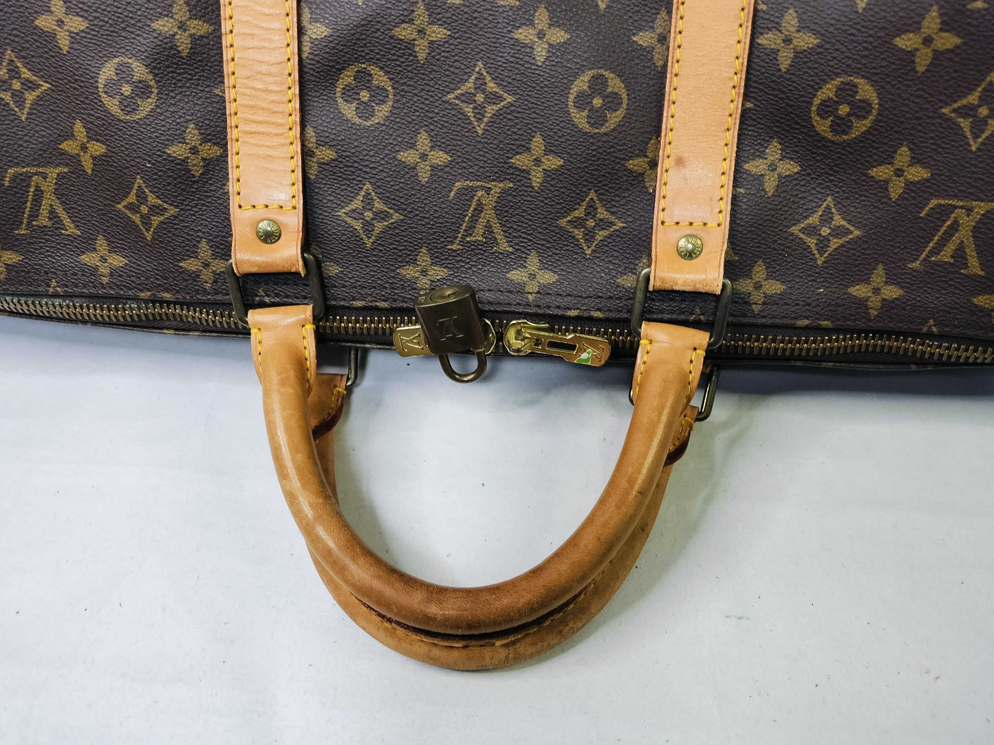 LOUIS VUITTON Monogram Keepall 60 M41422 MI0070 Poignier Name Tag Boston Bag