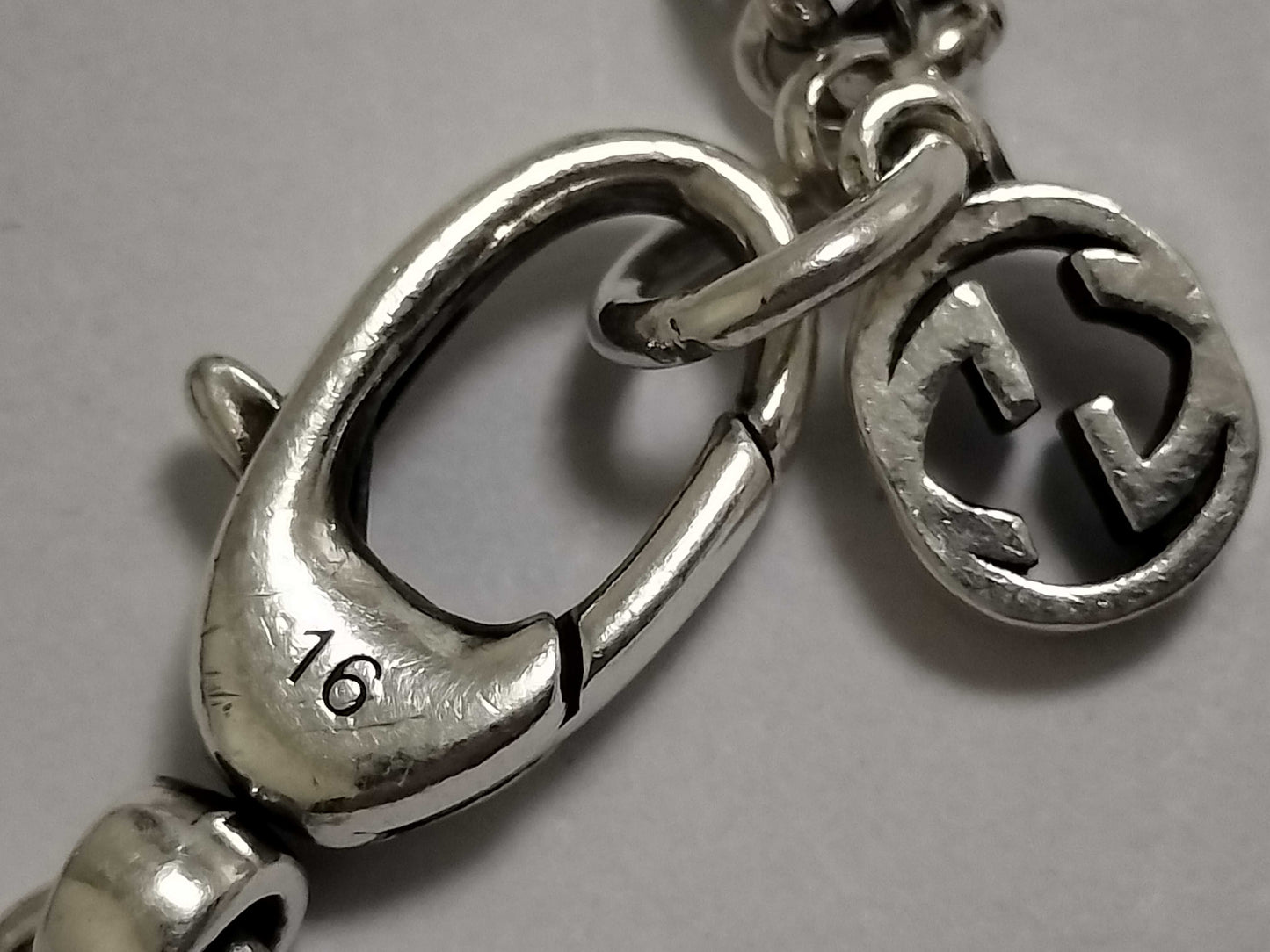 GUCCI Double G Key Charm 925 Bracelet/Bangle