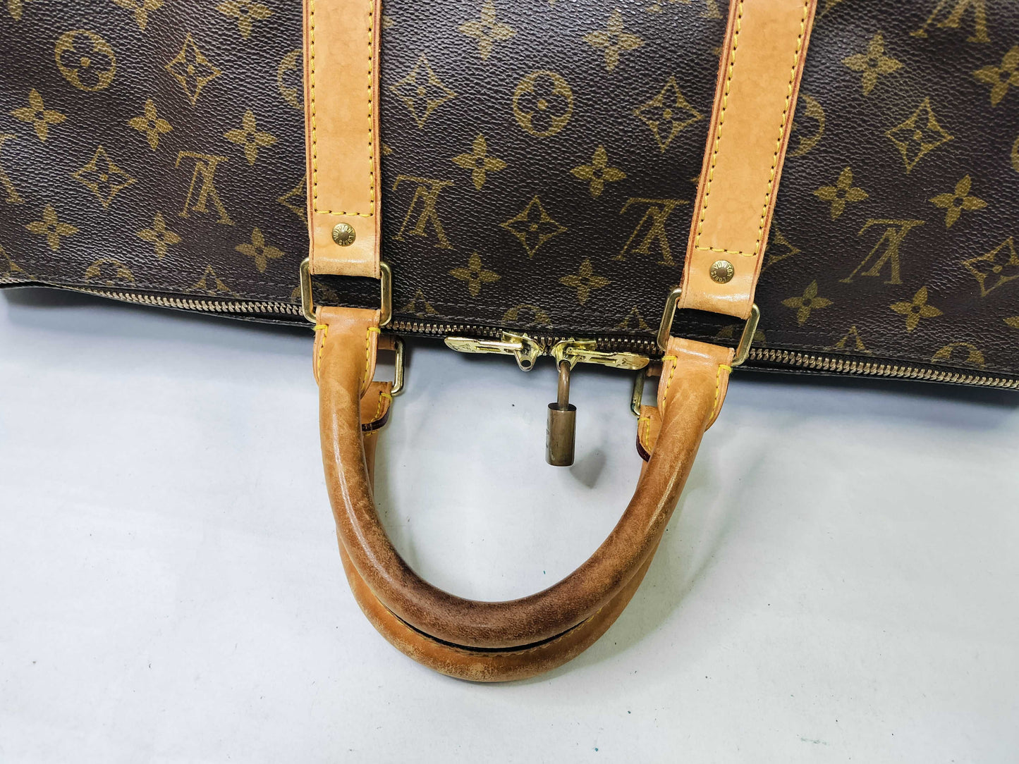 LOUIS VUITTON Monogram Keepall 50 M41426 FL1002 Name Tag Boston Bag