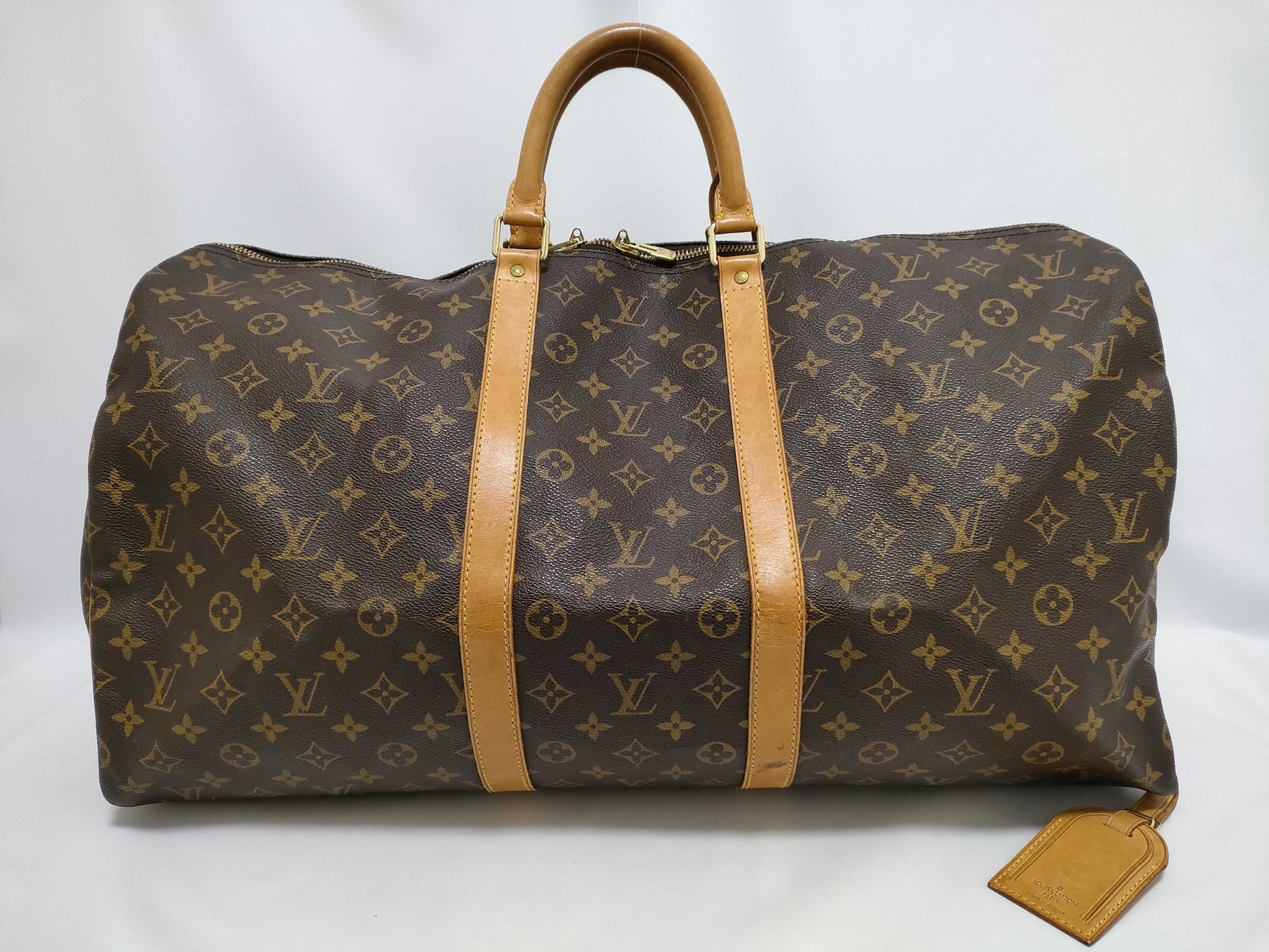LOUIS VUITTON Monogram Keepall 55 M41424 FL0949 Name Tag Boston Bag