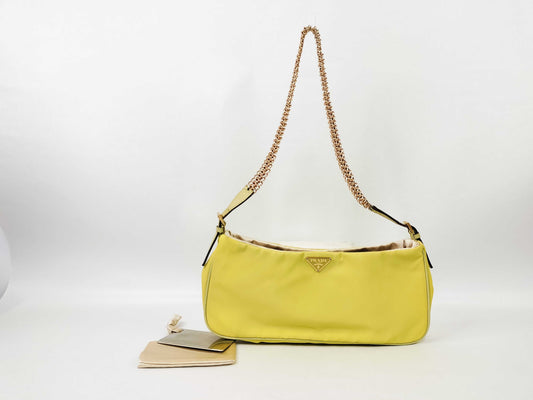 PRADA Nylon Chain Mini Shoulder Bag Demi Pouch Shoulder Bag