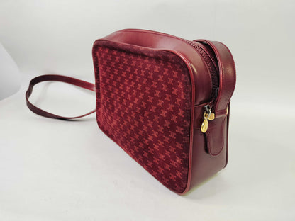 CELINE Macadam Suede Leather Shoulder Bag Camera Bag Shoulder Bag