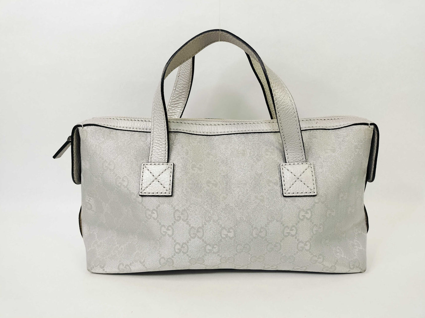 GUCCI GG Canvas Handbag Silver 264210 Handbag