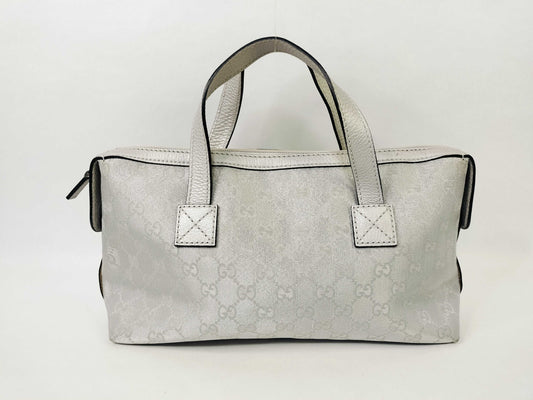 GUCCI GG Canvas Handbag Silver 264210 Handbag