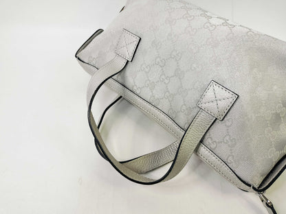 GUCCI GG Canvas Handbag Silver 264210 Handbag