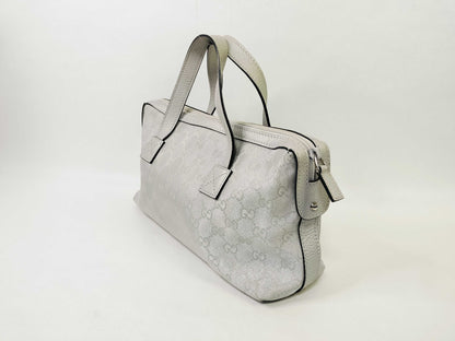 GUCCI GG Canvas Handbag Silver 264210 Handbag