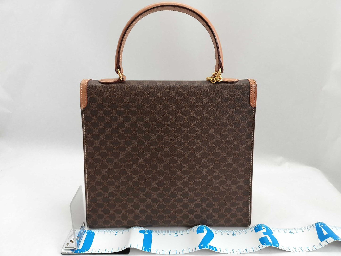 CELINE Macadam Blason Triomphe Pattern Logo Ring Hardware Handbag