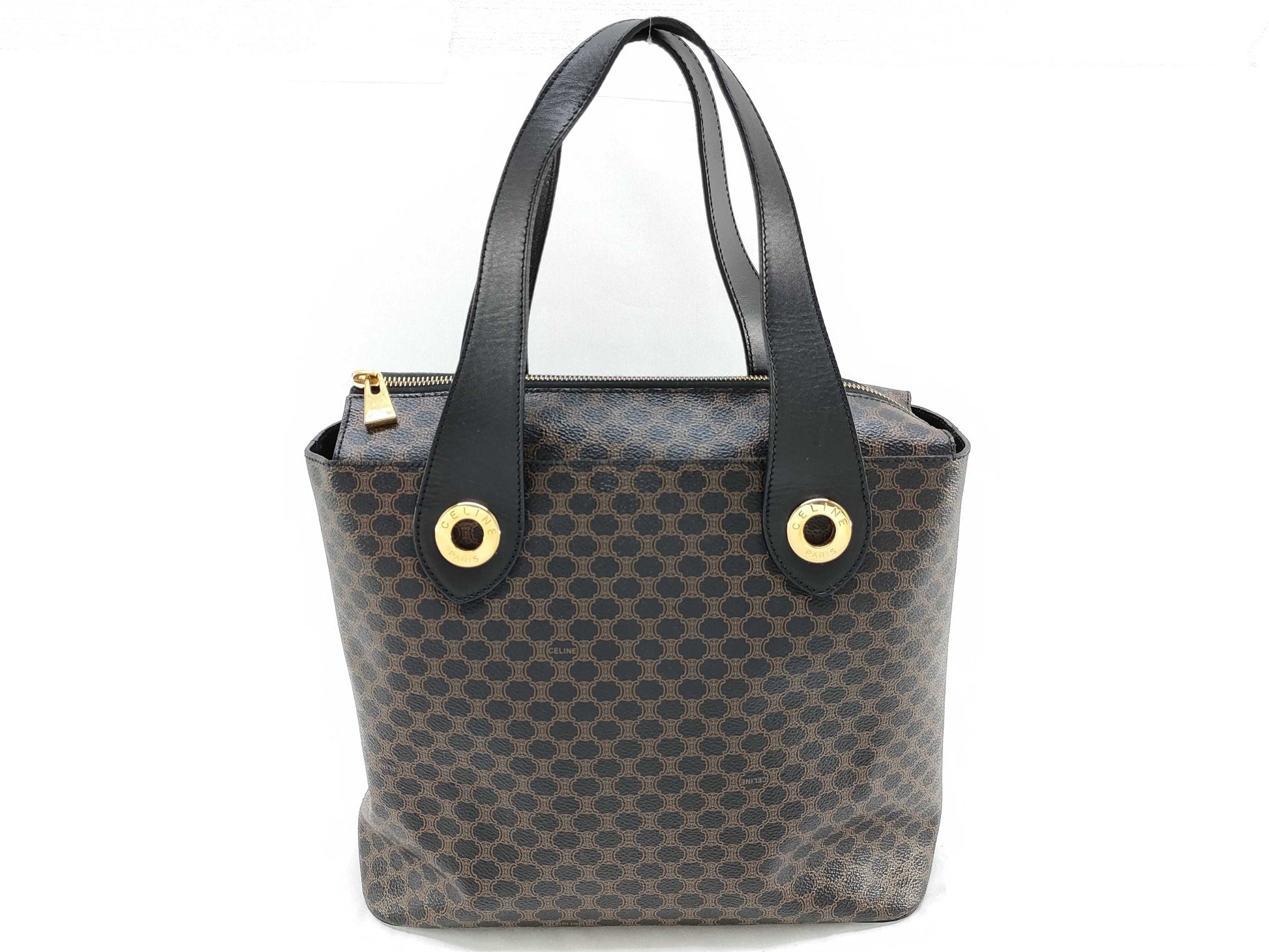 CELINE Macadam Pattern Circle Logo Hardware Handbag