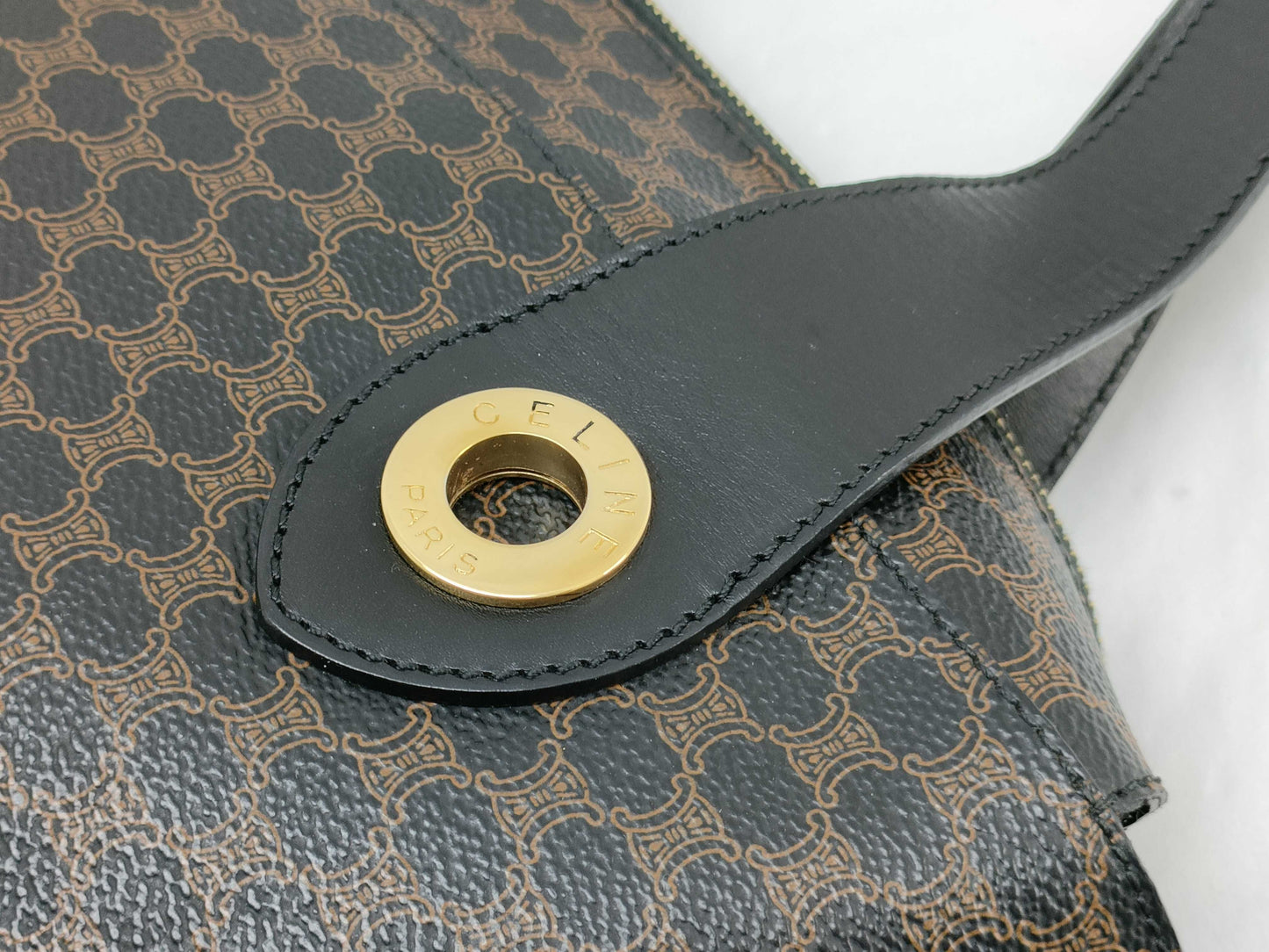 CELINE Macadam Pattern Circle Logo Hardware Handbag