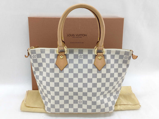 LOUIS VUITTON Damier Azur Louis Vuitton Saleya PM Damier Azur Tote Bag
