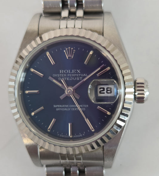 ROLEX 69174 U803911 Blue Dial Jubilee Bracelet Women's Watch