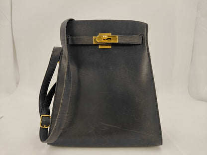 HERMES Kelly Sport MM XX Box Calf Black GP Shoulder Bag